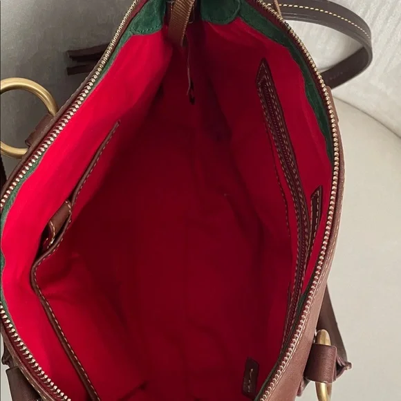 Dooney & Bourke Dark Brown Leather Florentine Satchel with Tassel Accent - Picture 9 of 9